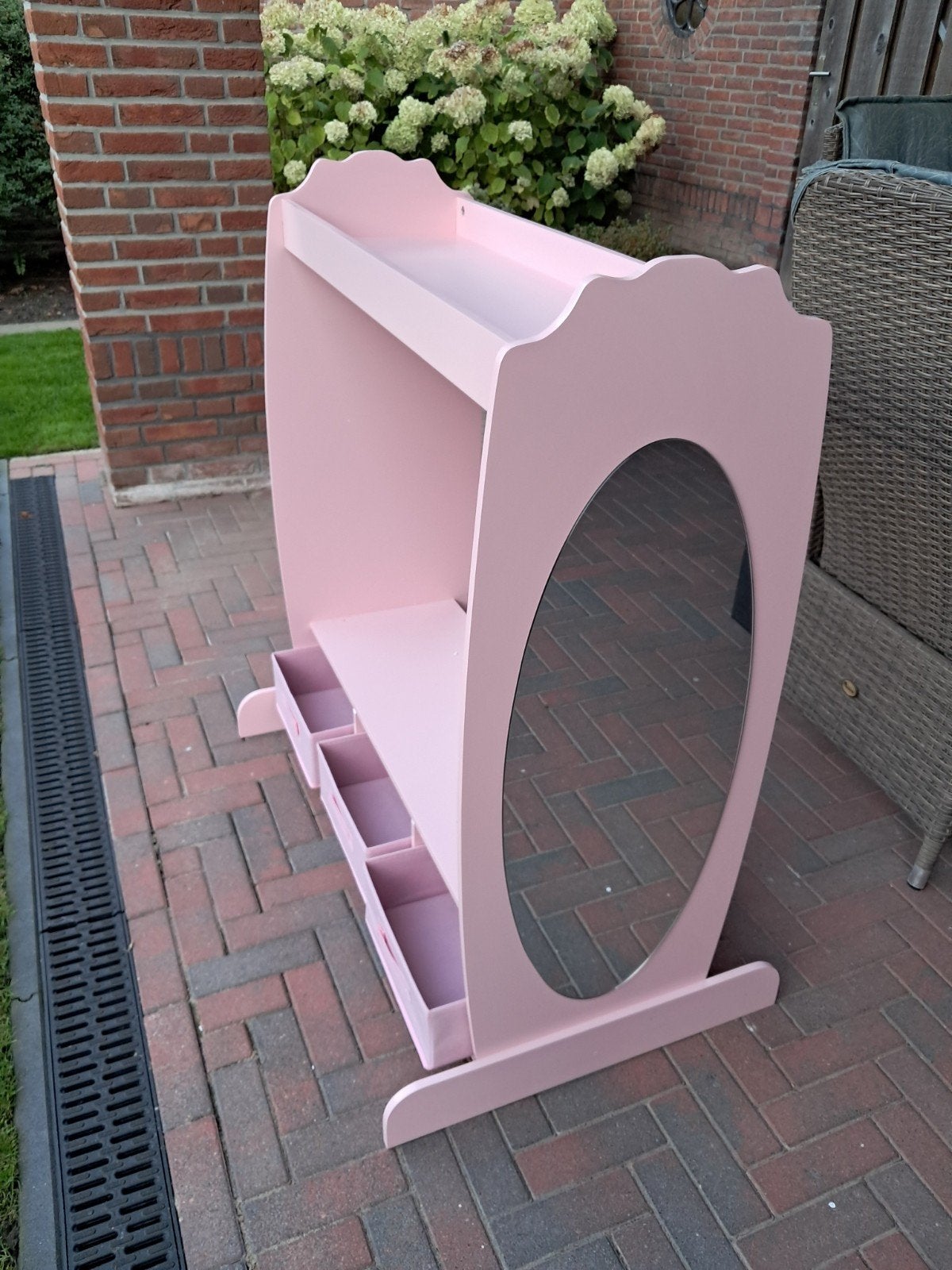 Roze Kindergarderobe met Spiegel en Opbergmanden, Ophalen, Zo goed als nieuw, Kast
