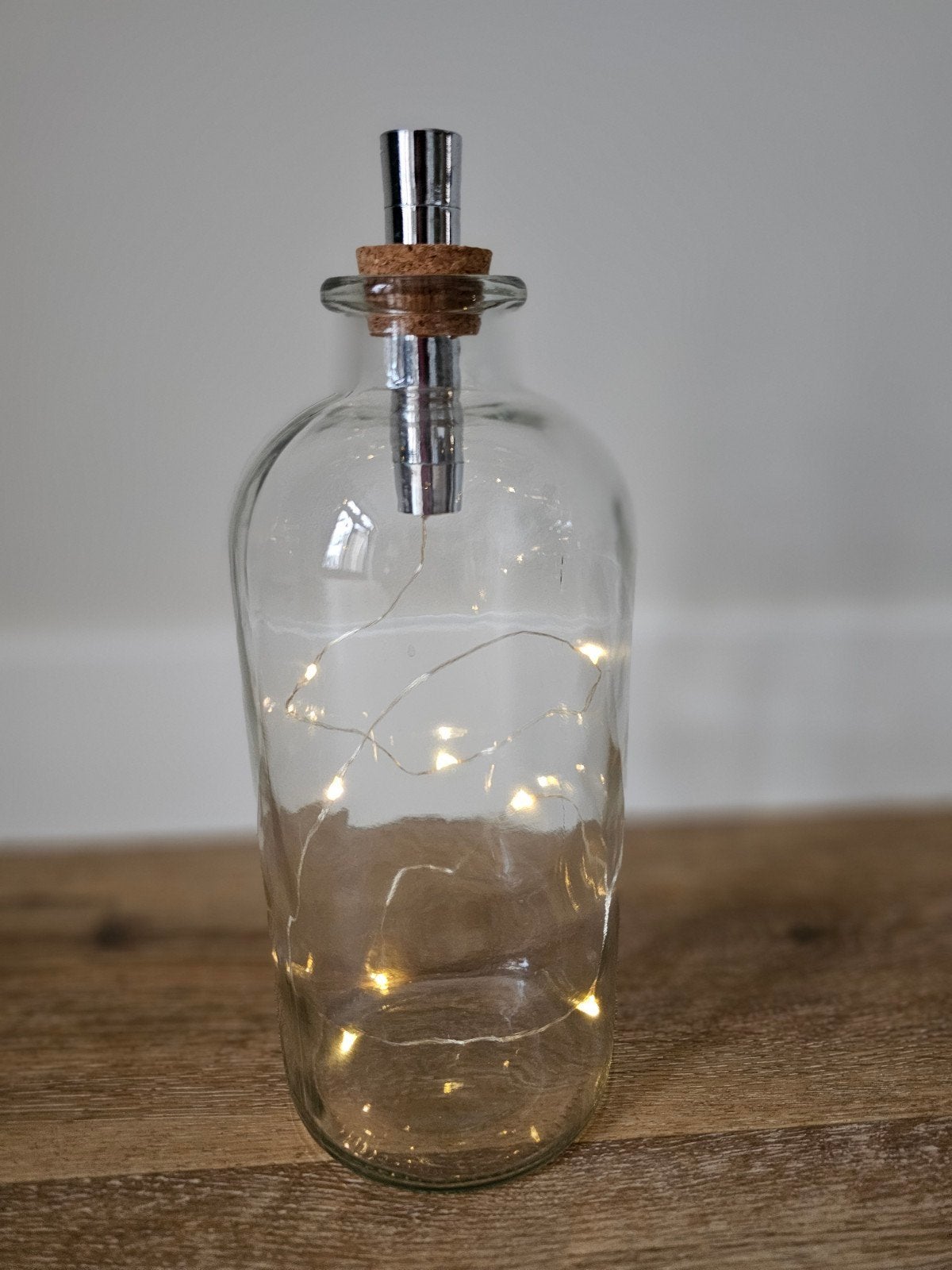 Glazen fles met lichtjes, Glas, Ophalen, Zo goed als nieuw