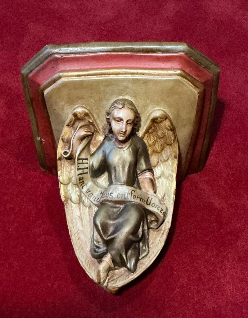Zeldzame antieke engel wandconsole ❤️ Kerk/Klooster, Antiek en Kunst, Antiek | Religie, Ophalen of Verzenden