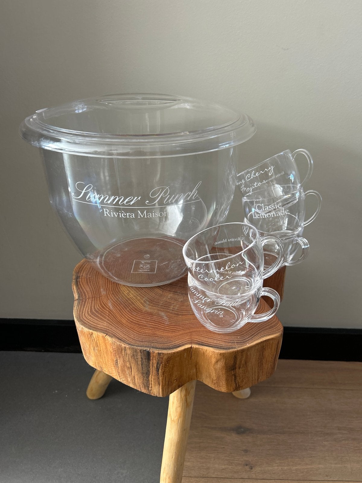 Riviera Maison Summer Punch Bowl met 5 glazen, Ophalen, Kunststof, Riviera Maison, Overige typen