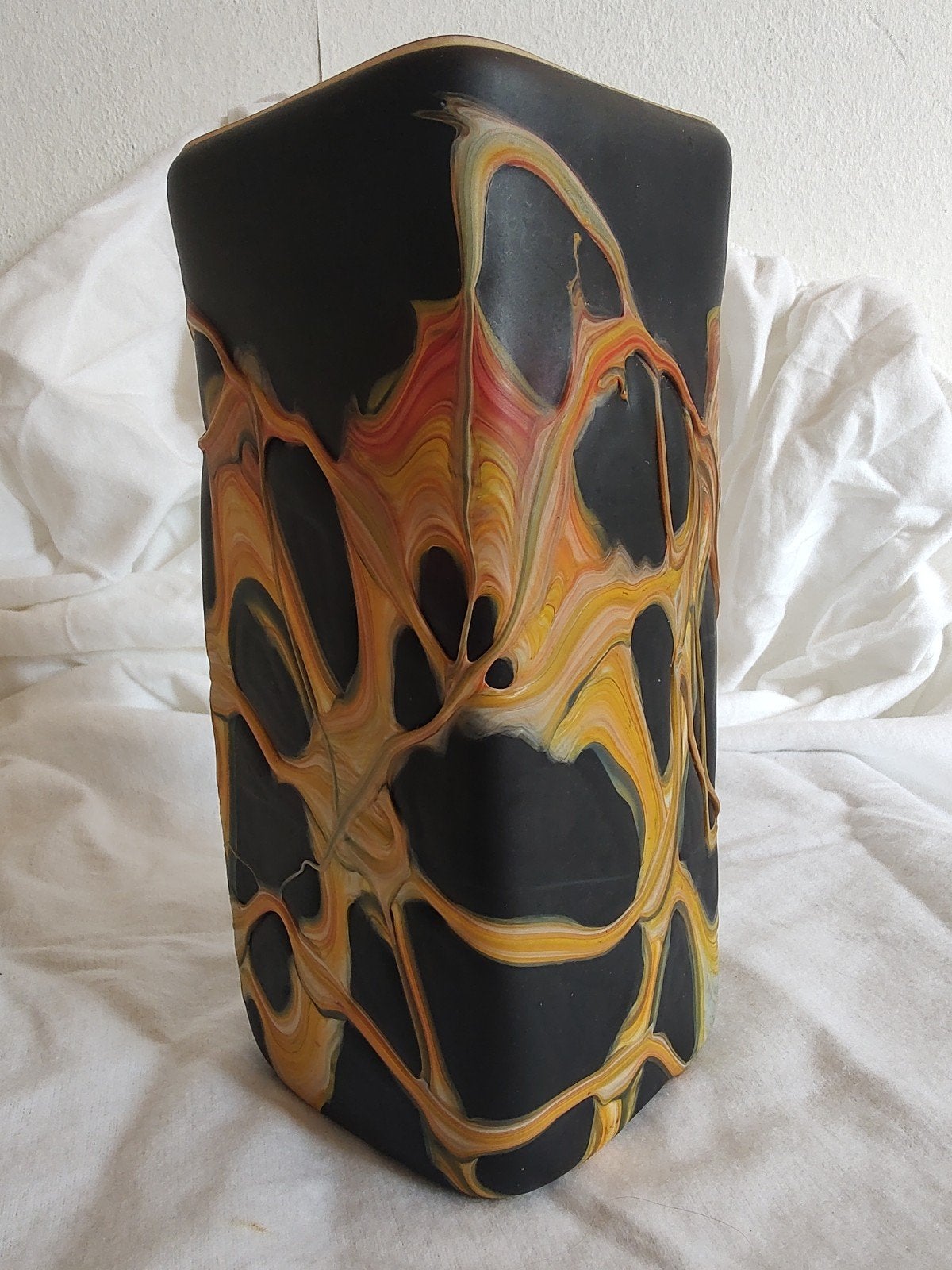 vaas Murano glas zeldzaam lava vaas., Antiek en Kunst, Ophalen