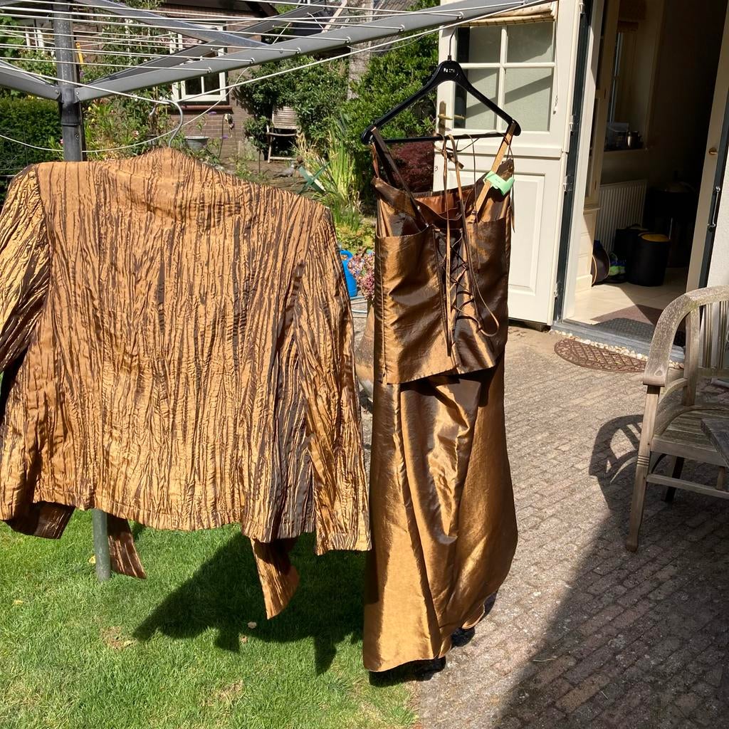 3 delig. GOUDKLEURIGE ROK met TOP en JASJE / MOEDER vd BRUID, Overige typen, Overige kleuren, Maat 46/48 (XL) of groter, Ophalen of Verzenden