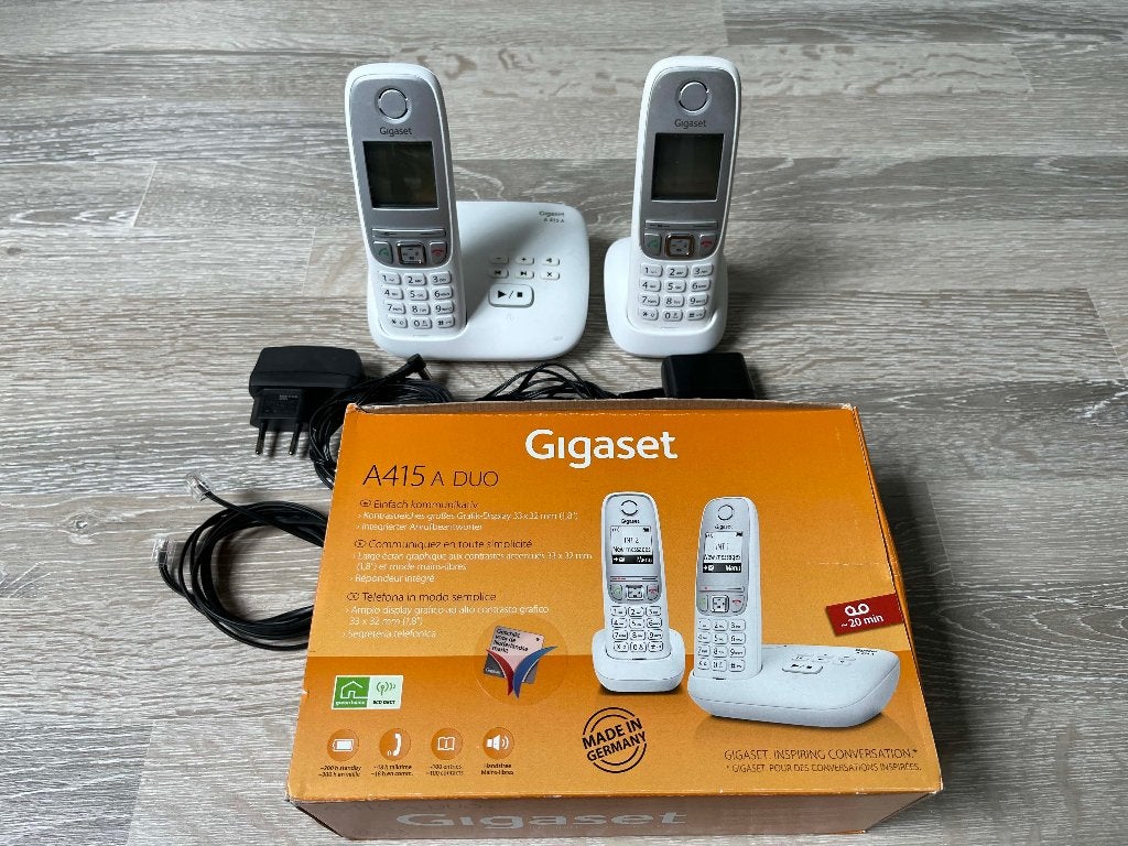 Vaste telefoon set draadloos 2 stuks - Gigiset Duo, Verzenden, Zo goed als nieuw, 2 handsets