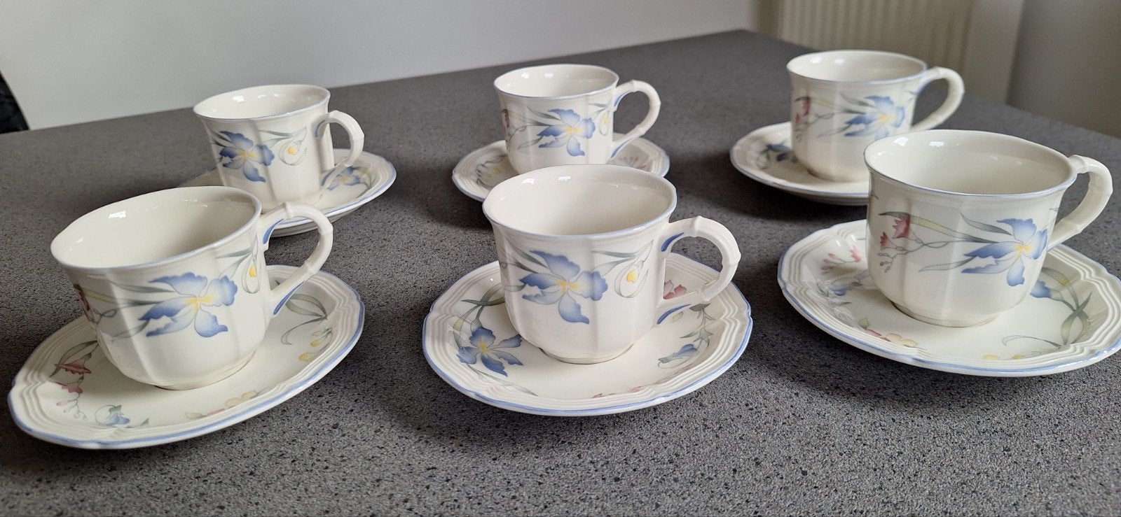 Expresso Villeroy & Boch- Riviera - Kop en Schotel - 6 stuks, Ophalen, Klassiek, Villeroy & Boch, Zo goed als nieuw