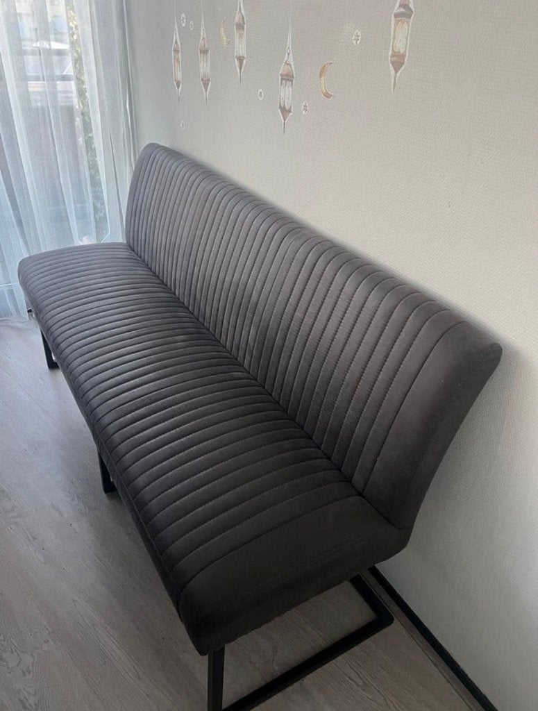 Eettafelbank antraciet, Ophalen, Zo goed als nieuw, Eén, Stof