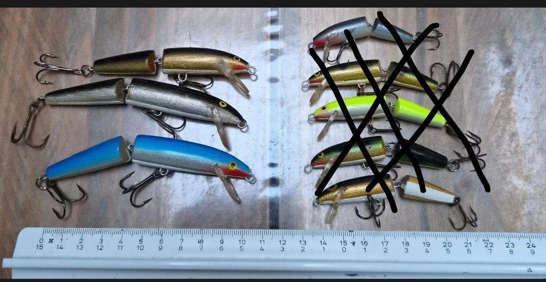 Rapala Jointed J5 J7 J9 J11 oude kleuren old colors Kunstaas, Ophalen of Verzenden, Zo goed als nieuw, Overige typen