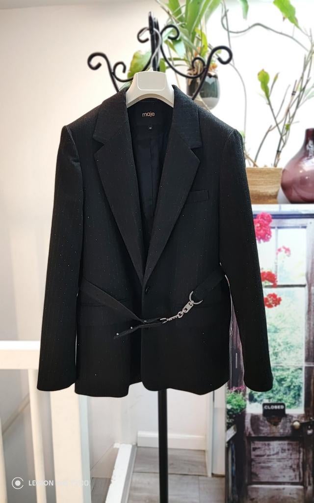 Maje zwart blazer maat 40, Maat 38/40 (M), Zwart, Ophalen of Verzenden, Maje