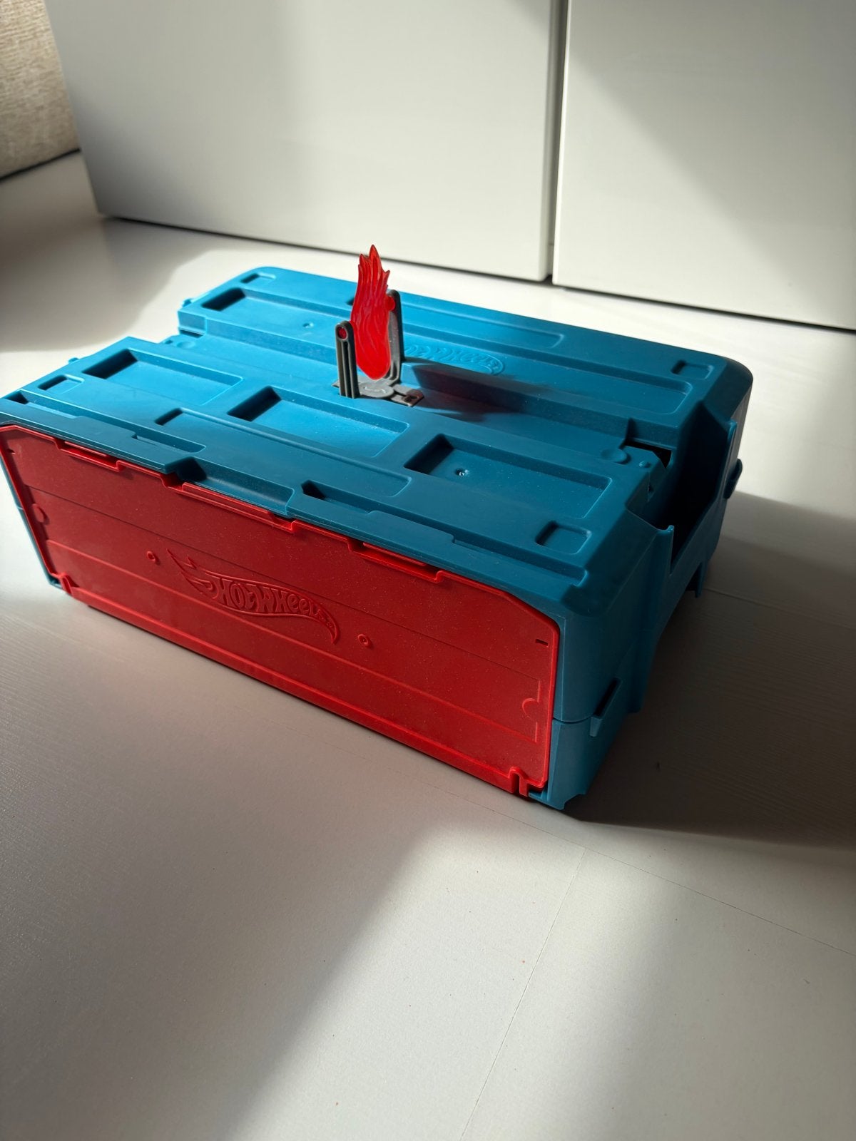 Hot Wheels Baanset met Opbergboxen en Auto's, Kinderen en Baby's, Ophalen of Verzenden, Gebruikt