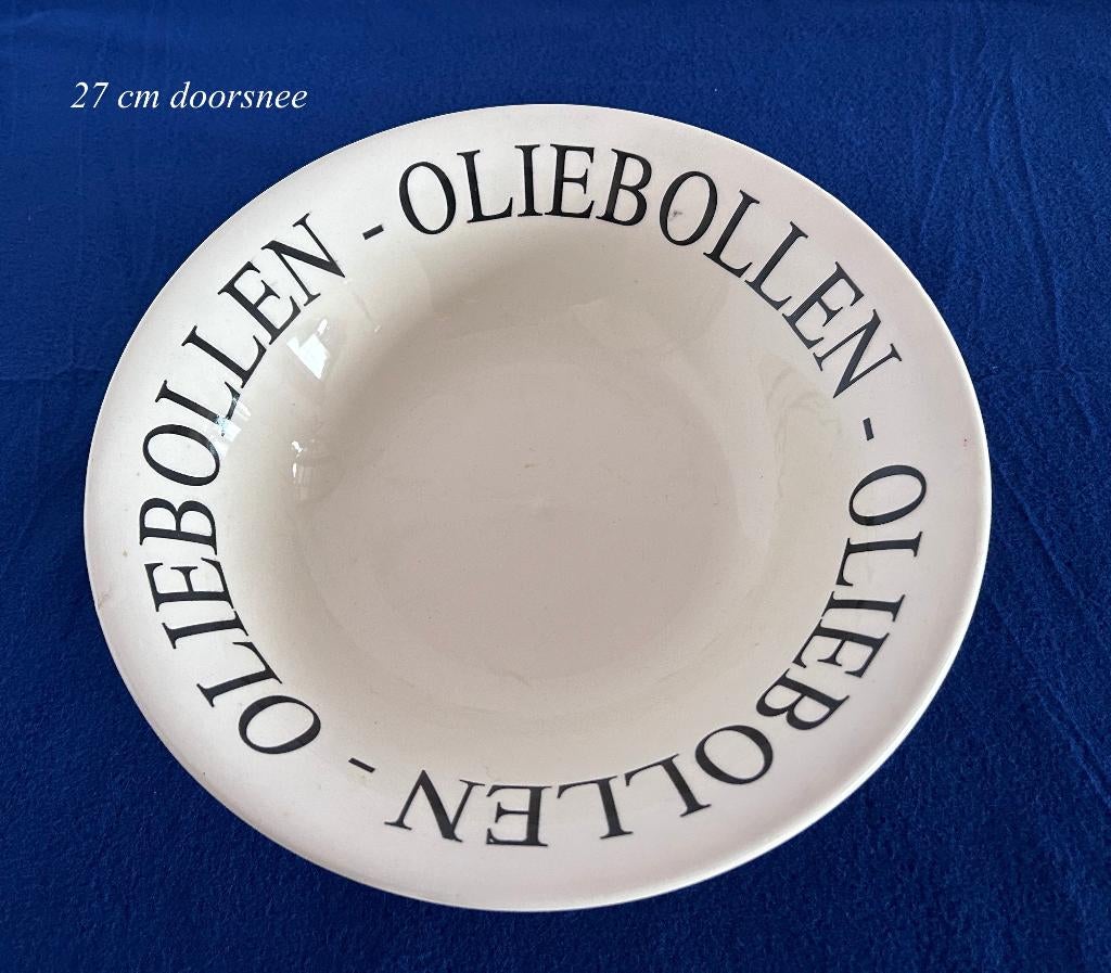 Teab OLIEBOLLEN Schaal Ø 27cm Euliekouk'n schaal, Huis en Inrichting, Keuken | Servies, Ophalen, Gebruikt, Schaal of Schalen, Overige stijlen