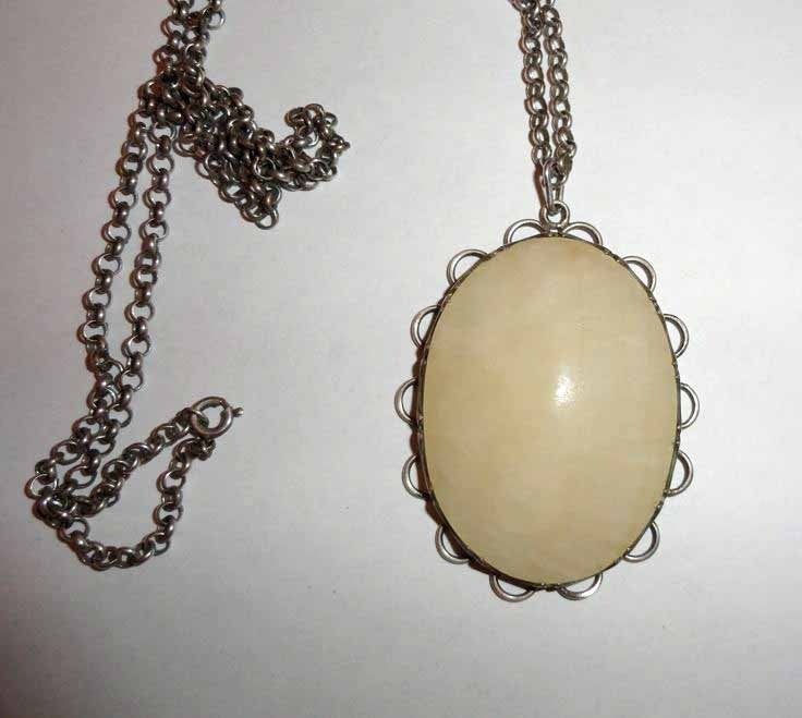 Ketting Schelp zilver gothic steampunk, Met hanger, Verzenden, Zo goed als nieuw, Zilver