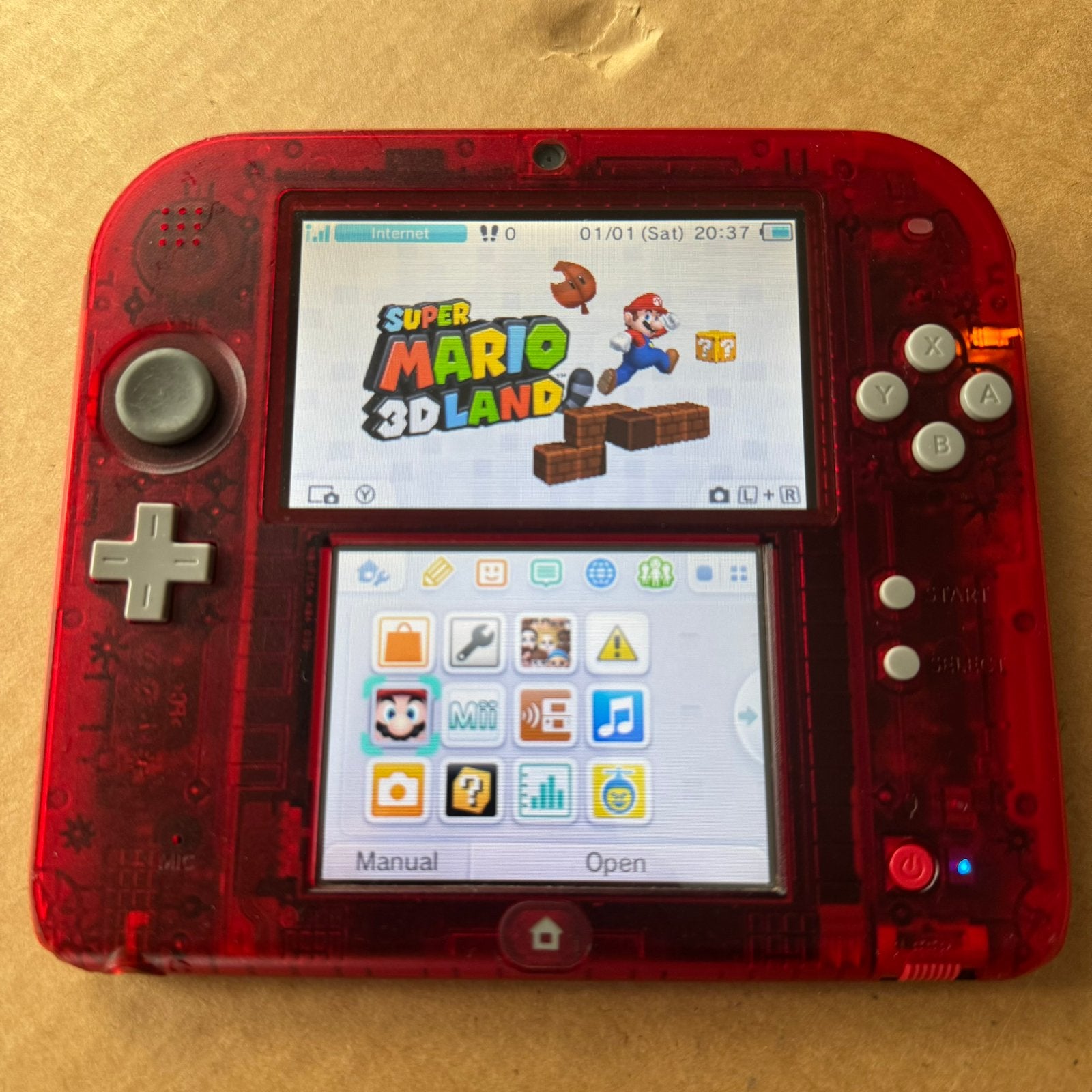 Nintendo 2DS transparant rood (geen geheugen op de 2DS), Ophalen of Verzenden, Gebruikt, Rood, 2DS