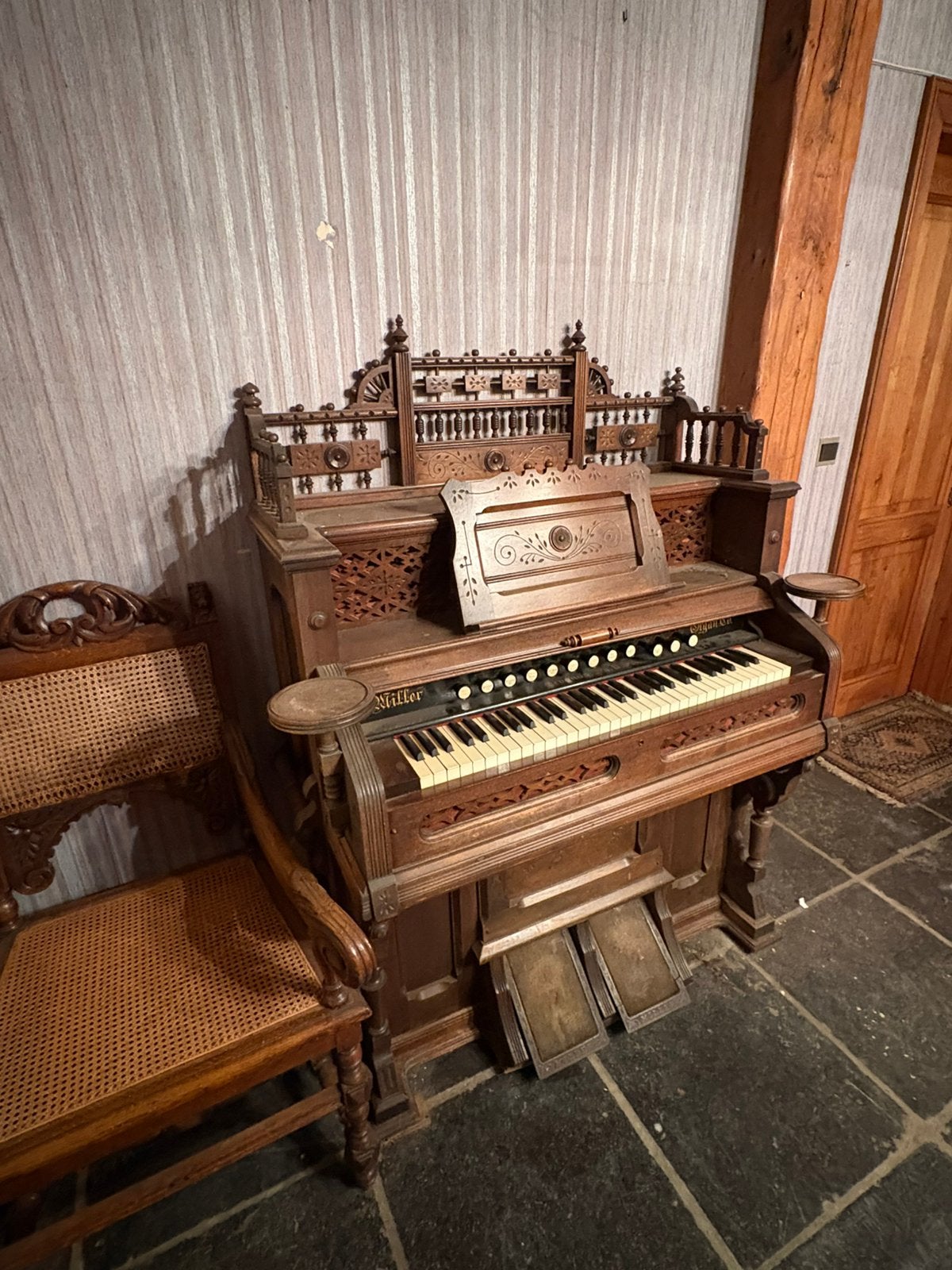 Antiek Miller Organ Co. Harmonium orgel, Ophalen, Zo goed als nieuw, 1 klavier, Harmonium