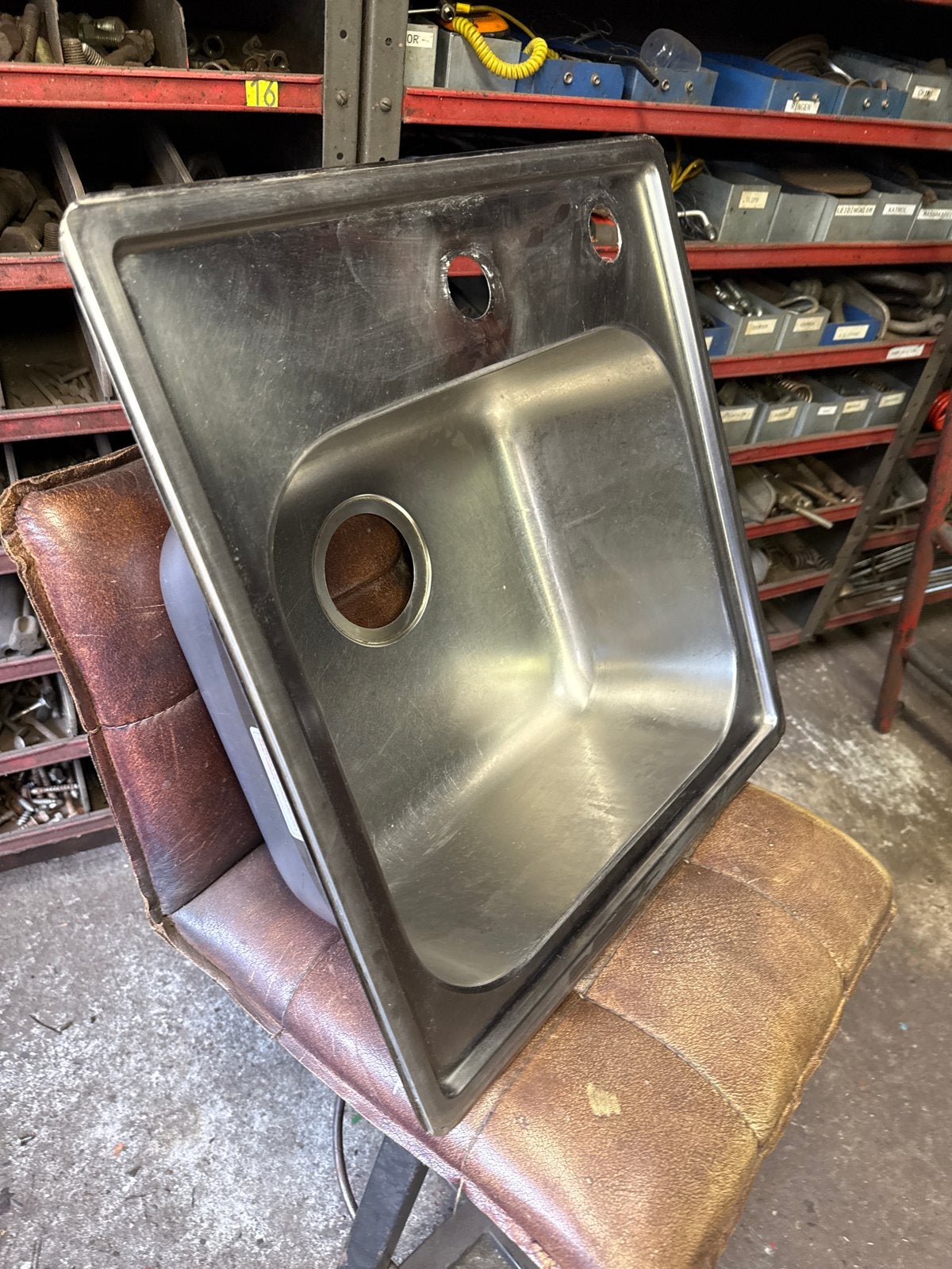 RVS Spoelbak Gootsteen Inbouw 50x48x18cm, Ophalen of Verzenden, Nieuw, Rvs, Overige typen