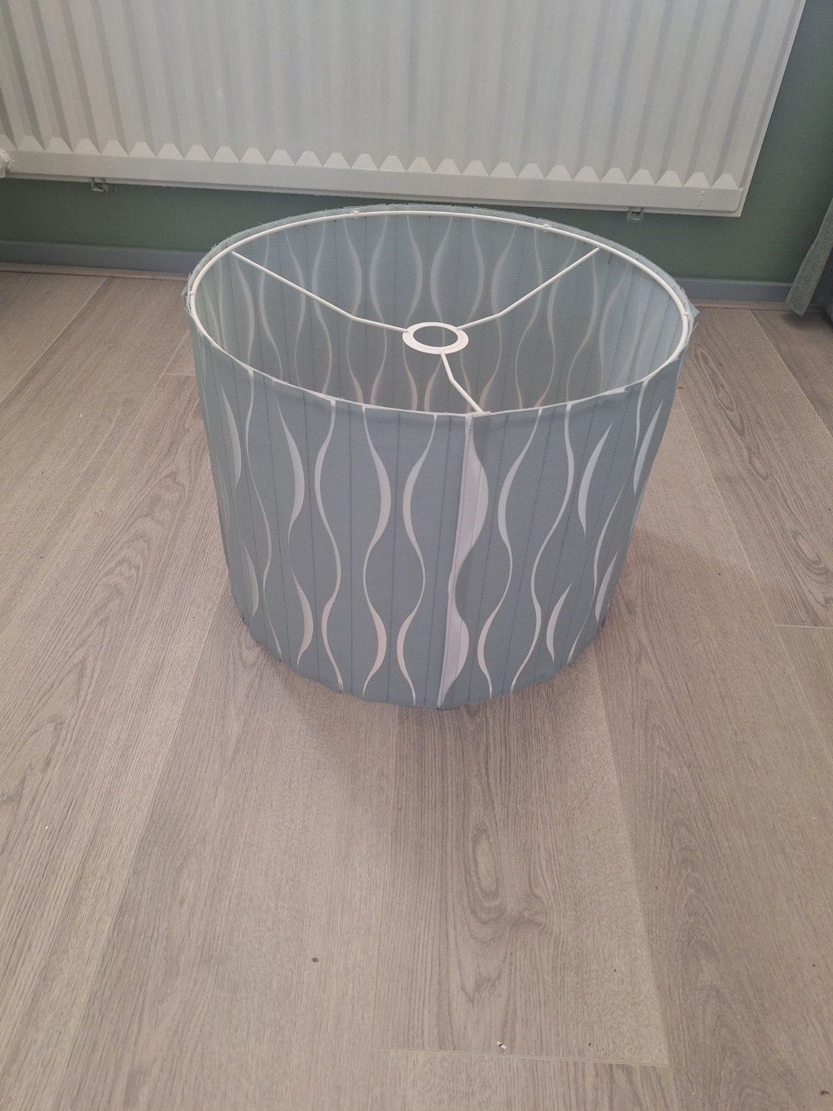 IKEA Lampenkap - Lichtblauw met wit patroon, Ophalen, Gebruikt, Rond, Textiel