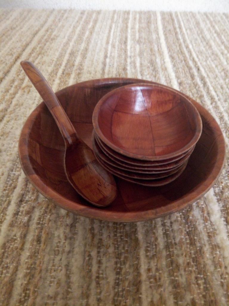 Vintage Formosa Wood 8-delige pinda set - Jaren '60 ZGAN !!!, Ophalen of Verzenden
