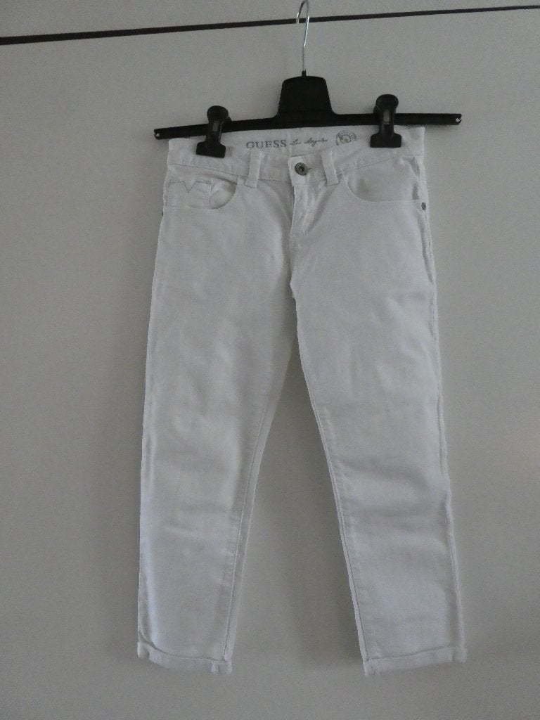 Guess witte driekwart broek meisjes mt 152 met strass, Broek, Meisje, Ophalen of Verzenden, Guess