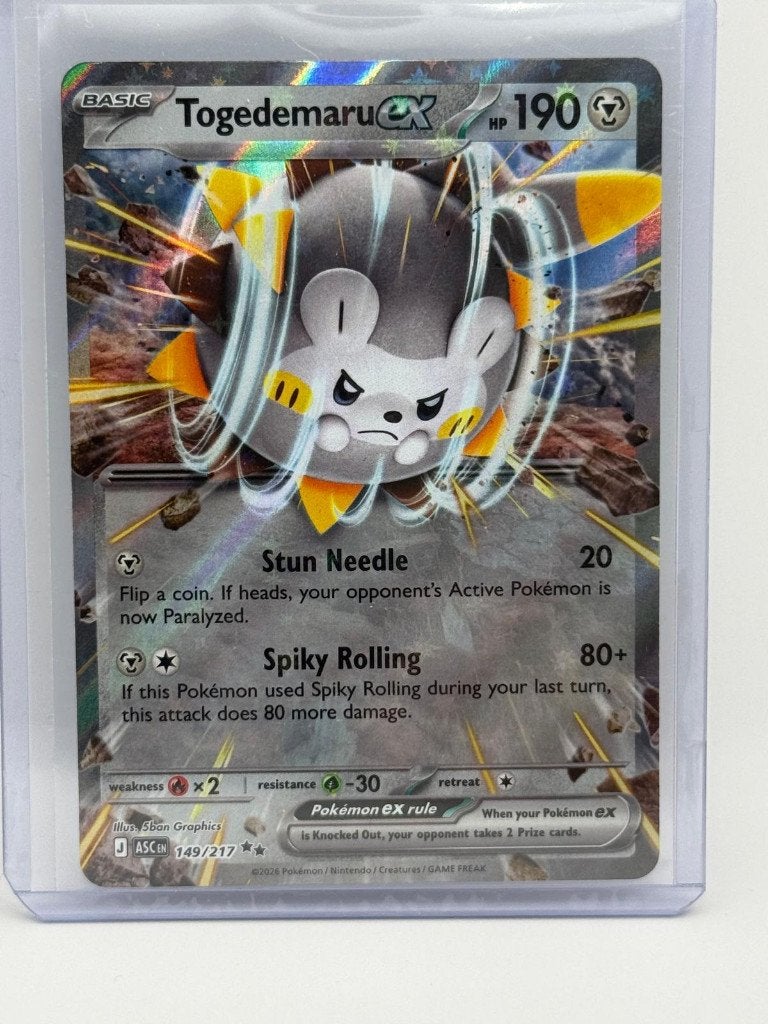 Togedemaru ex #149 Pokémon Ascended Heroes, Ophalen of Verzenden, Nieuw, Losse kaart, Foil