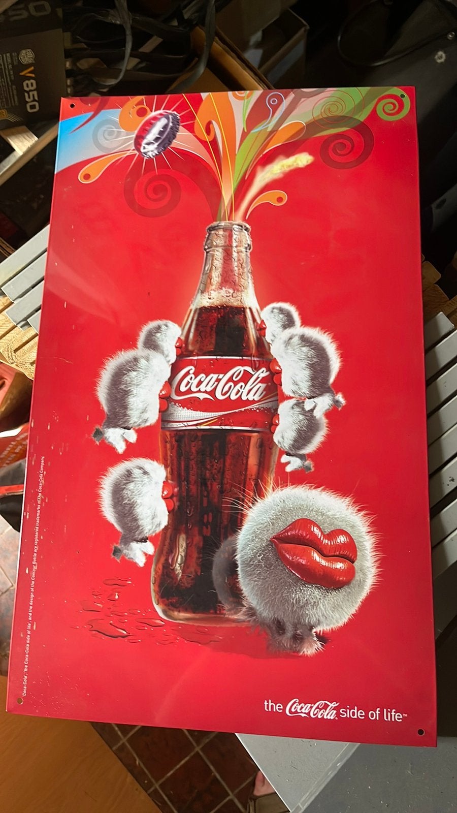 Coca cola reklame bord nieuw, Verzenden, Zo goed als nieuw, Reclamebord
