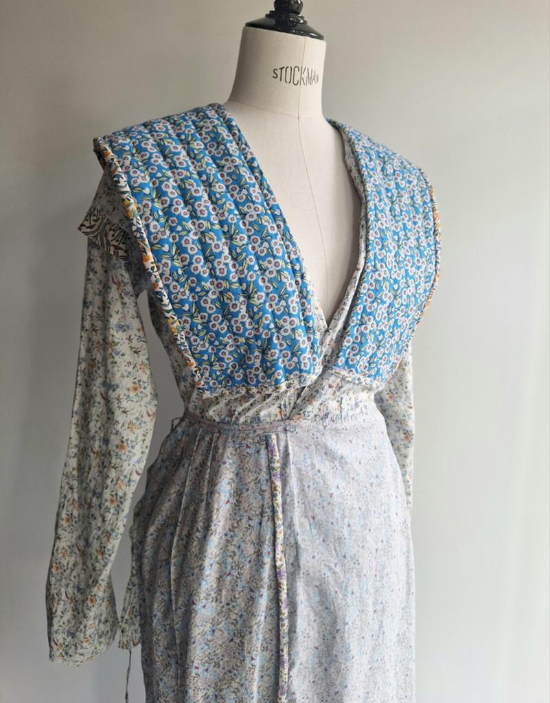 blousejurk m/kraplap reworked vintage A.f. Vandevorst, Maat 38/40 (M), Blauw, Ophalen of Verzenden, Zo goed als nieuw