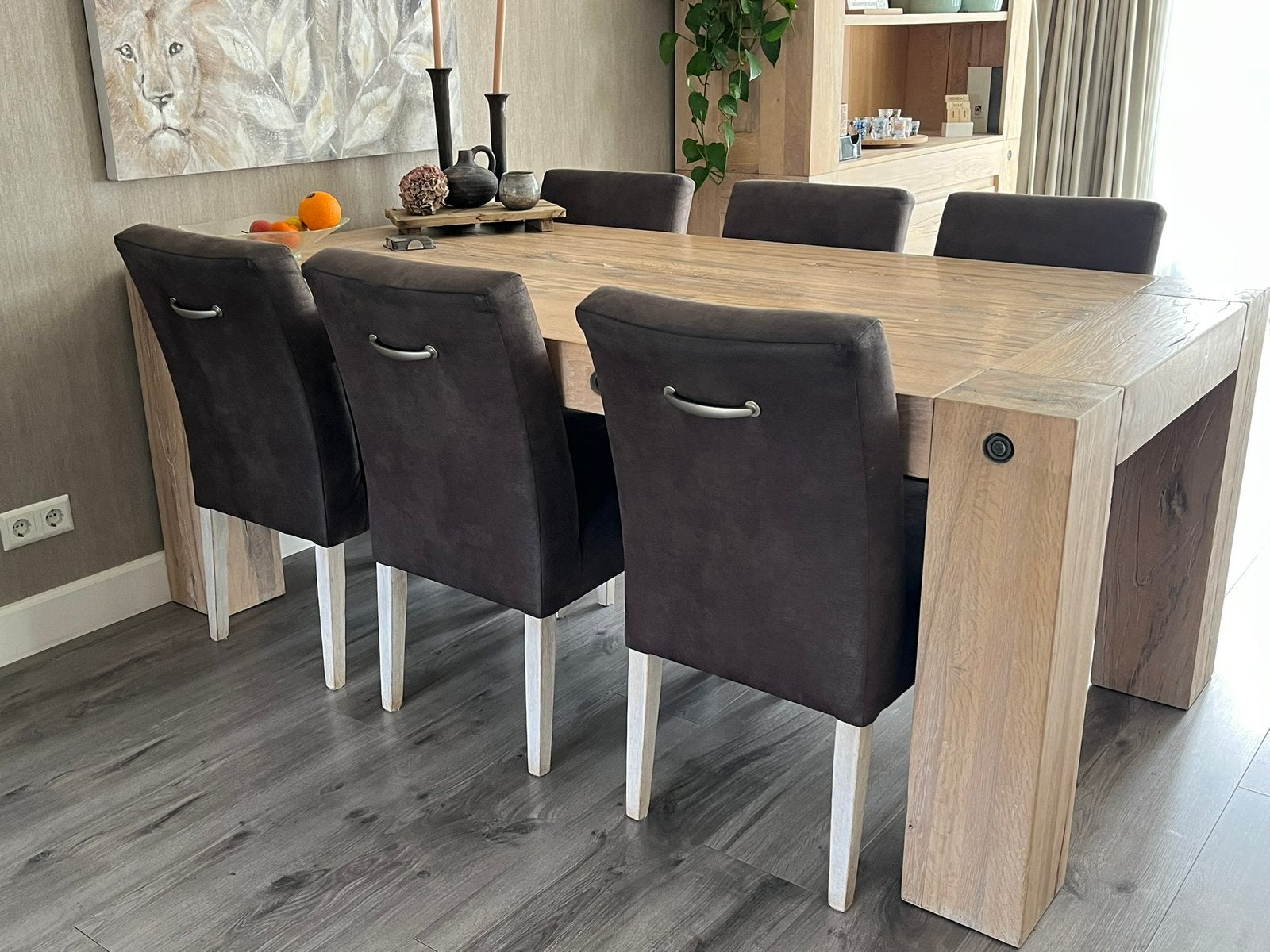 6 mooie eetkamerstoelen, Ophalen, Gebruikt, Rechthoekig, 50 tot 100 cm