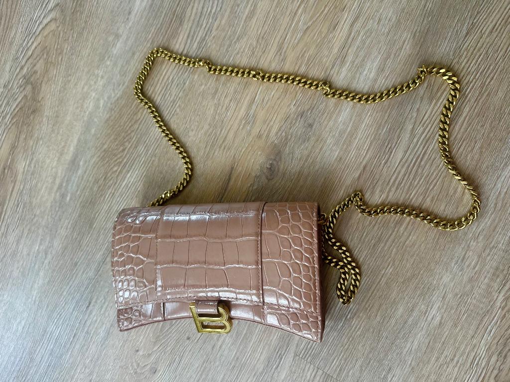 Balenciaga Wallet on chain, Ophalen of Verzenden, Zo goed als nieuw, Zwart, Avondtasje