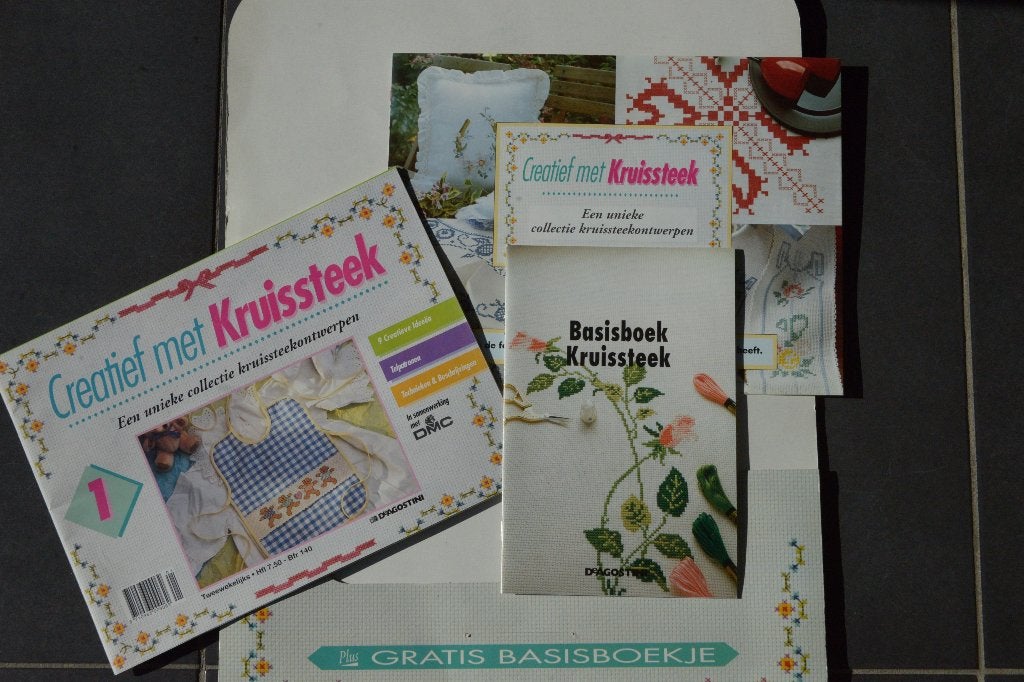 Creatief met kruissteek. In samenwerking met DMC., DMC en D' Agostini, Nieuw, Ophalen of Verzenden, Borduren en Naaien