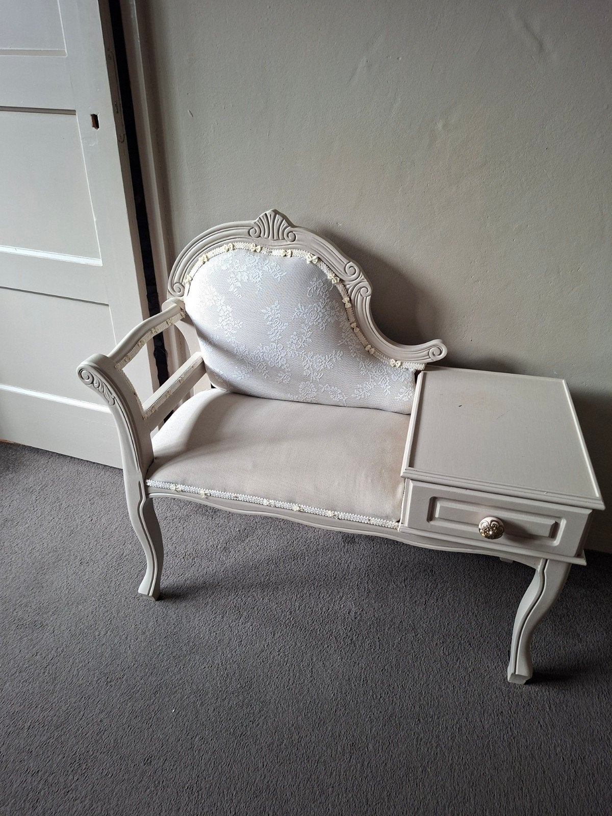 Gerenoveerd Queen Ann Telefoonbankje - Brocante Stijl, Ophalen of Verzenden
