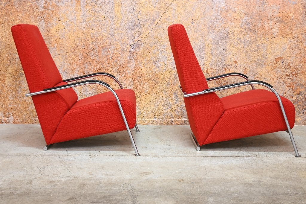 ZGANieuw 1 rode stoffen Harvink Mirakel design fauteuil, Harvink, Harvink, 75 tot 100 cm, Ophalen of Verzenden