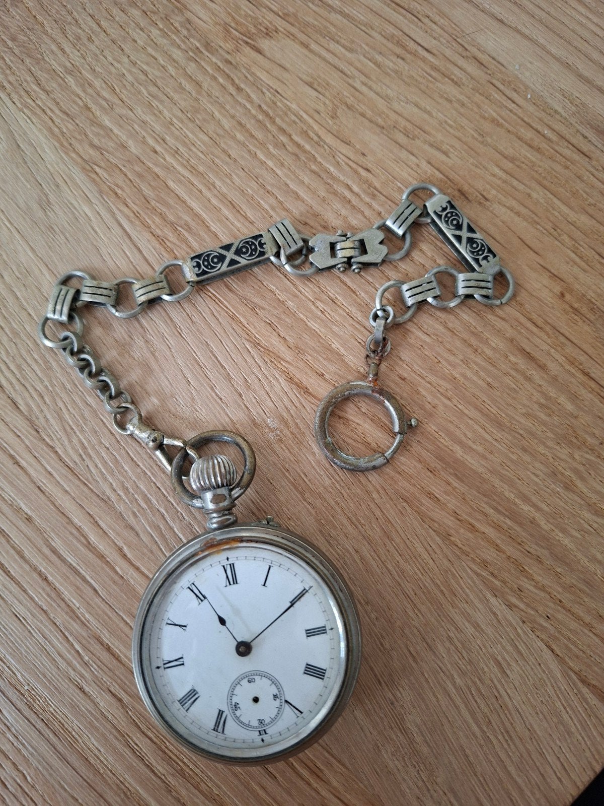 zakhorloge nikkel, Overige merken, Overige materialen, Zakhorloge, Ophalen of Verzenden