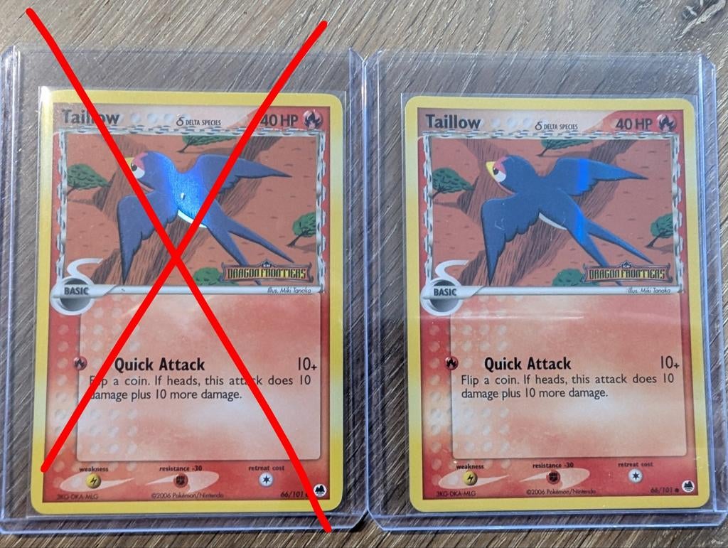 Taillow uit EX Dragon Frontiers 66/101 Reversed Foil, Ophalen of Verzenden, Zo goed als nieuw, Losse kaart, Foil