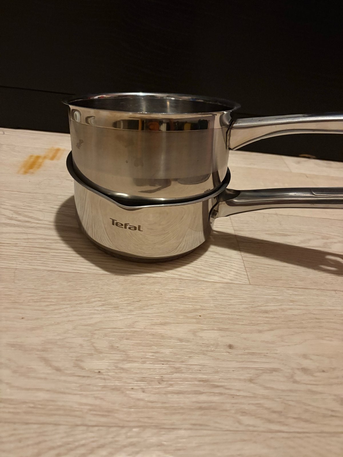 Tefal pannenset - 2 RVS kookpannen, Pannenset, Ophalen of Verzenden, Rvs, Gebruikt