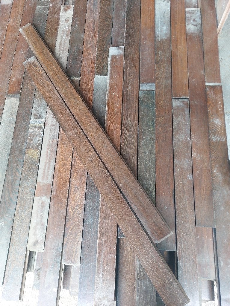 Parketvloer Panga Panga hout, Doe-het-zelf en Verbouw, Vloerdelen en Plavuizen, Gebruikt, 50 tot 150 cm, 10 m² of meer, Hout