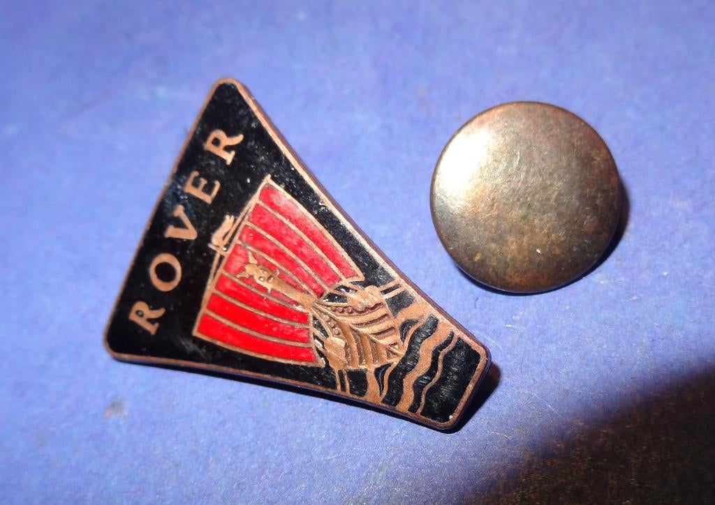 Rover Gegeemailleerde Revers Knoop 28 x 23 mm, Verzenden, Gebruikt, Transport, Speldje of Pin