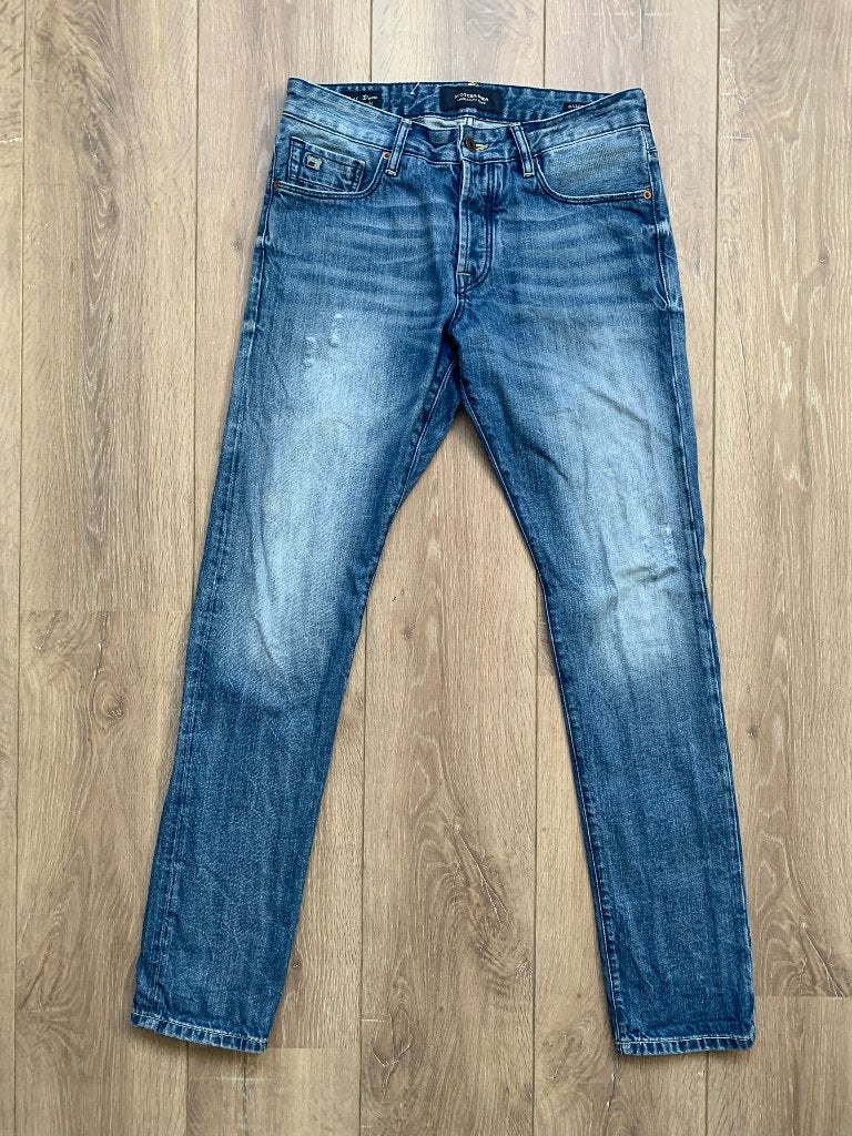Scotch & Soda Skim Jeans - Blauw - W32, W32 (confectie 46) of kleiner, Zo goed als nieuw, Scotch & Soda, Verzenden