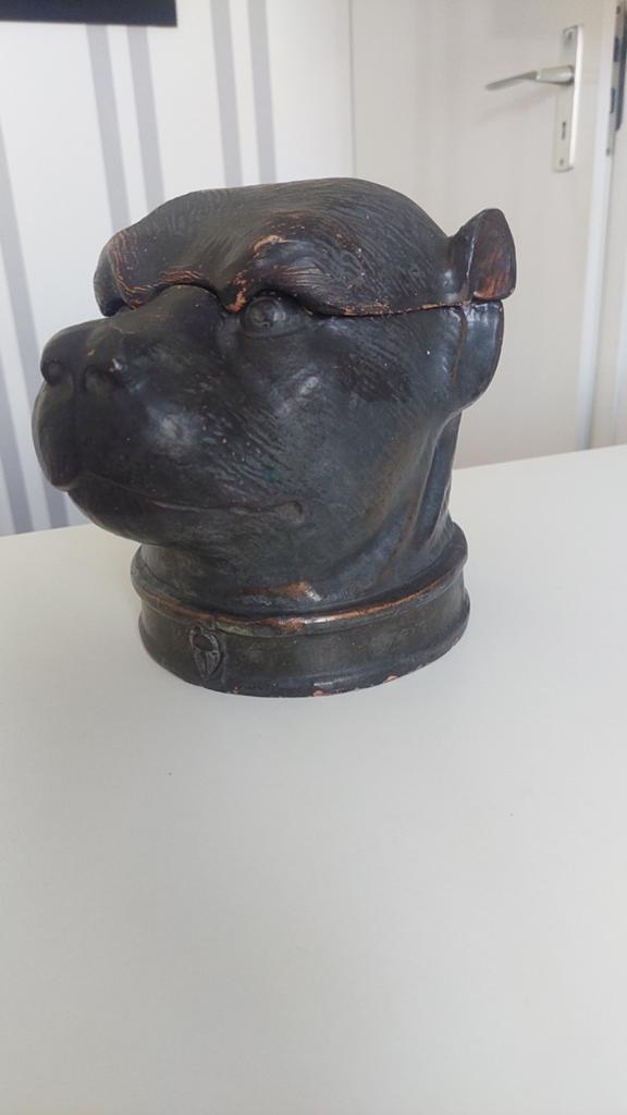 Antieke, aardewerk Tabakspot. Hondenkop, Ophalen of Verzenden