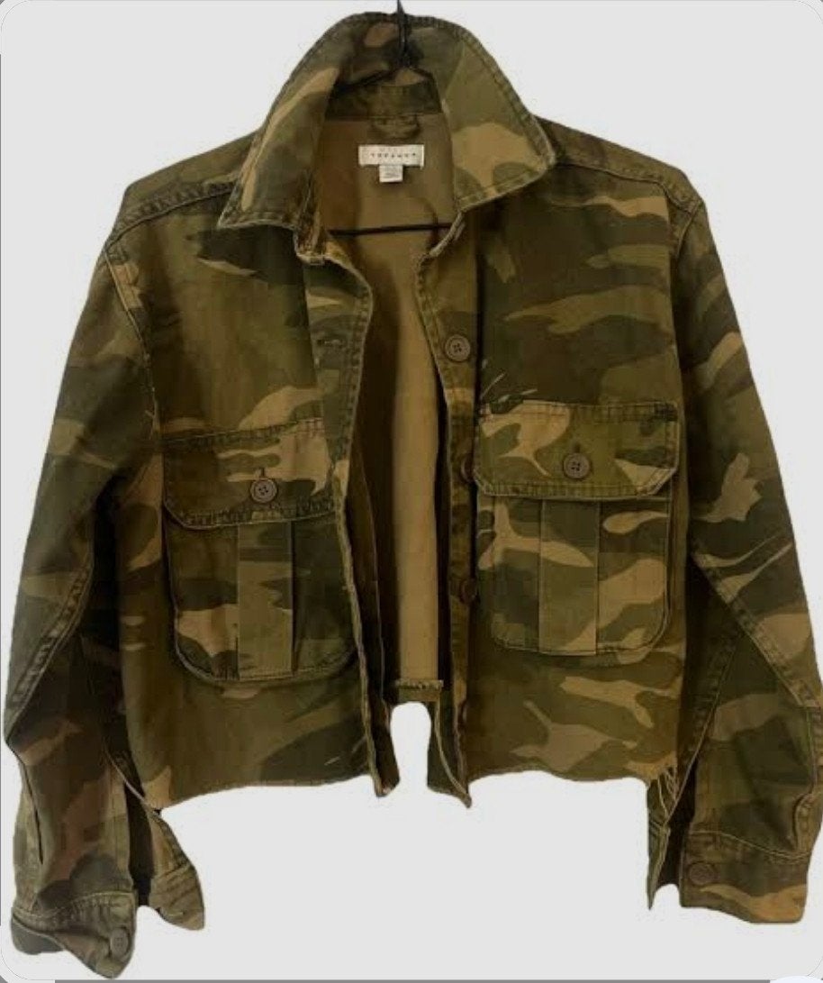 Topshop Camouflage Cropped Jacket, Kleding | Dames, Ophalen, Meerkleurig, Maat 42/44 (L), Topshop