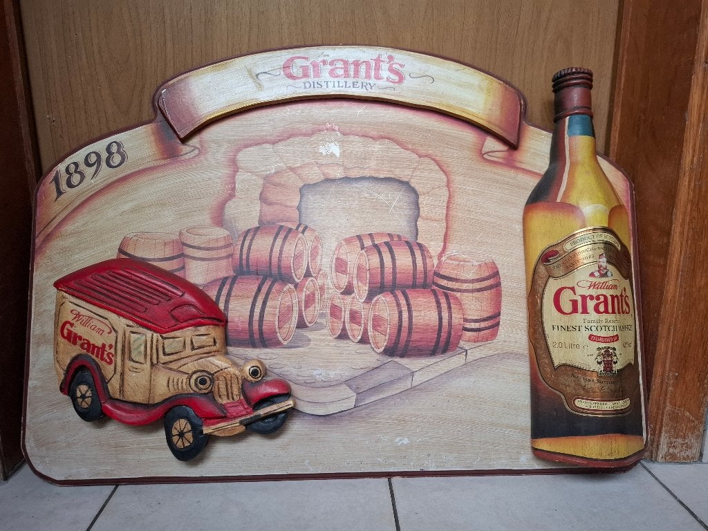 authentiek houten pubbord Grants Whisky, Ophalen of Verzenden, Nieuw, Reclamebord