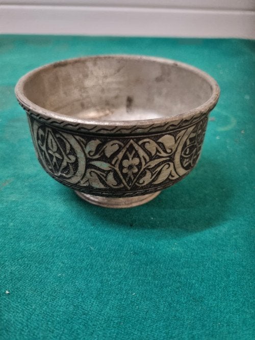schaal tin indonesische schaal antiek, Antiek en Kunst, Ophalen of Verzenden