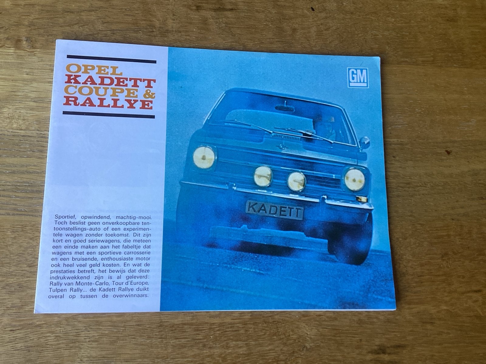 Opel Kadett Coupe & Rallye brochure, Ophalen of Verzenden, Zo goed als nieuw, Opel