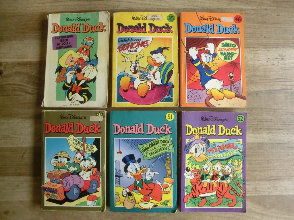 6 Donald Duck pockets uit de 2de reeks, Meerdere stripboeken, Ophalen of Verzenden, Gelezen
