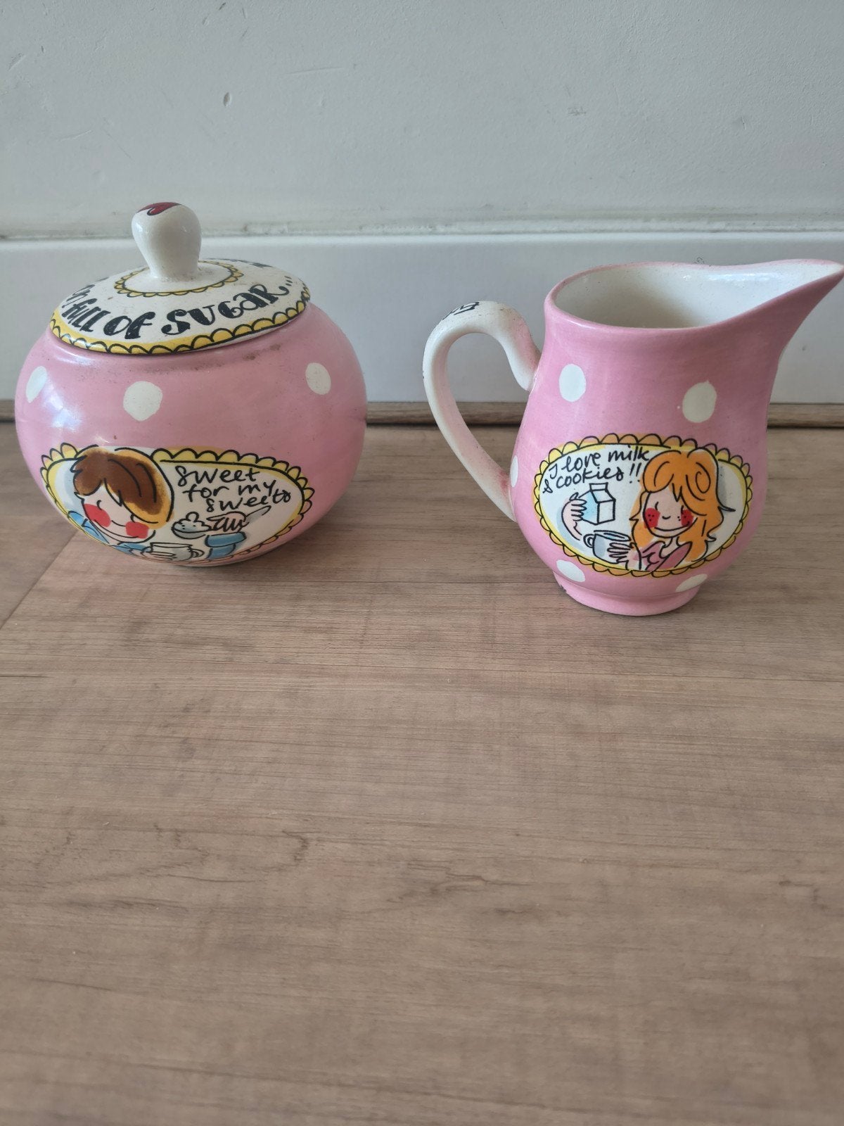 Roze suikerpot en melkkan Blond Amsterdam, Antiek en Kunst, Ophalen