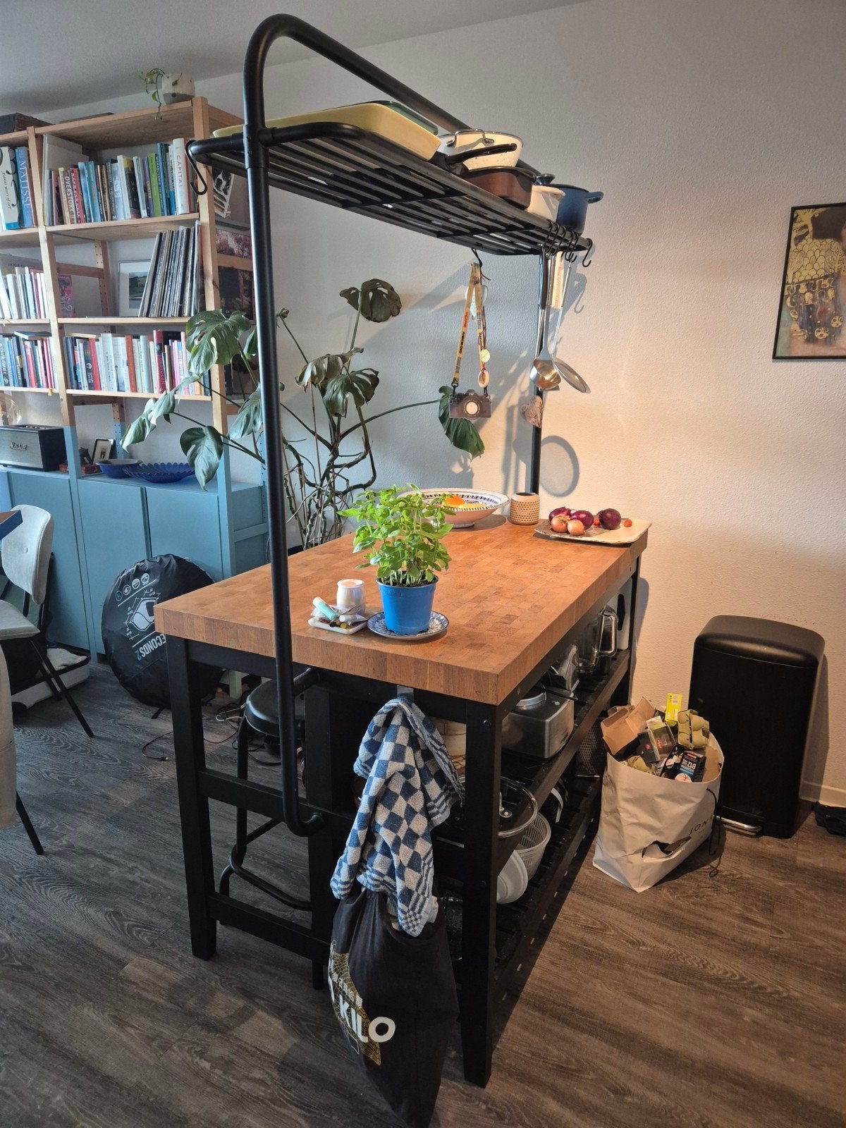 IKEA Vadholma Keukeneiland met Rek en krukken, Ophalen, Gebruikt, Hout, IKEA