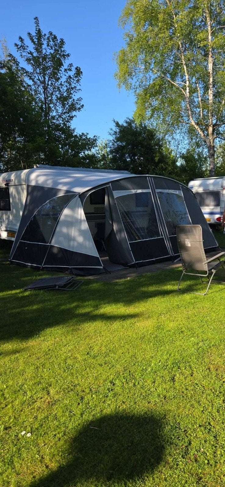 Unico verona dakluifel met voorwand maat 10 en slikranden, Caravans en Kamperen, Voortenten en Luifels, Ophalen, Gebruikt