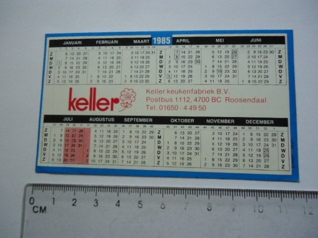 sticker 1985 Keller keuken fabriek roosendaal retro vintage, Verzenden, Zo goed als nieuw