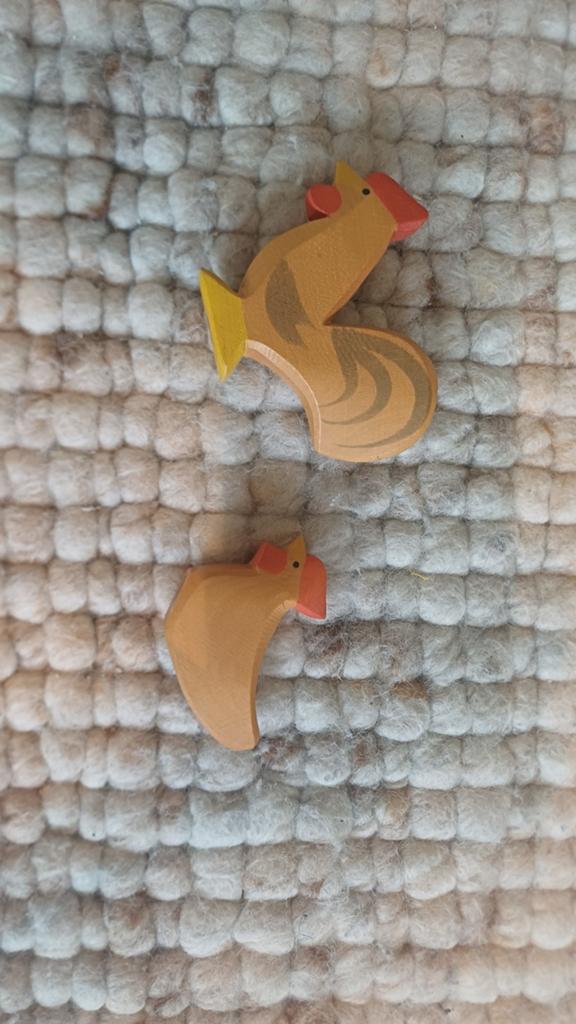 Vintage retro Ostheimer Houten Dieren - Haan en Kip, Ophalen of Verzenden, Gebruikt, Overige typen