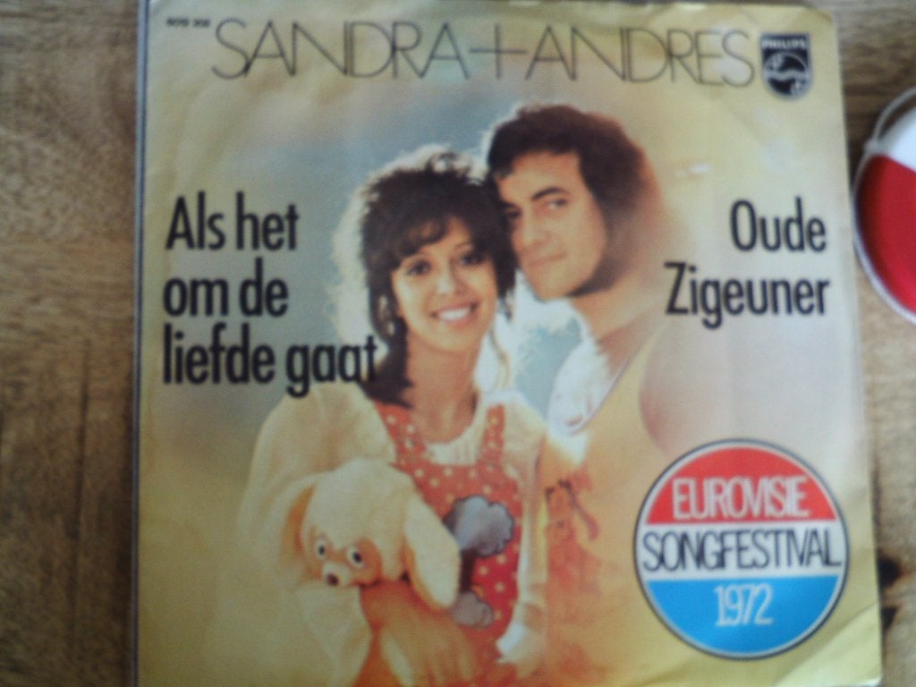 sandra & andres - als het om de liefde gaat 29mei, Cd's en Dvd's, Vinyl Singles, 7 inch, Single, Ophalen of Verzenden, Nederlandstalig