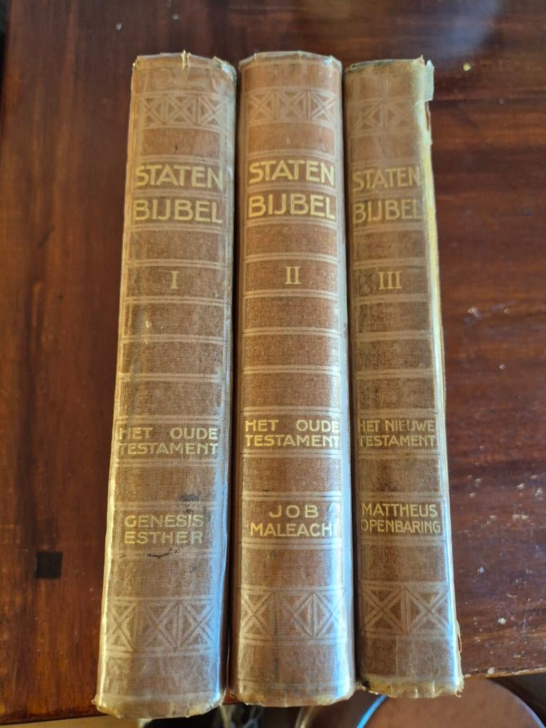 Oude Statenbijbel 3 delen, Ophalen of Verzenden, Gelezen, Christendom | Protestants