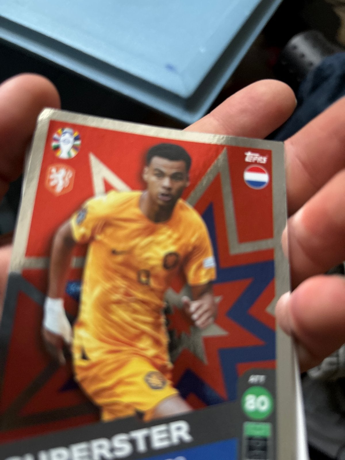 Cody Gakpo Superster Topps EK 2024 Voetbalplaatje, Ophalen of Verzenden, Zo goed als nieuw, Overige sporten, Spelerskaart