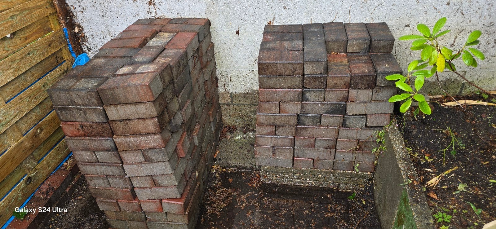 aangeboden 297 straatklinkers., Tuin en Terras, Ophalen, Nieuw, Overige materialen