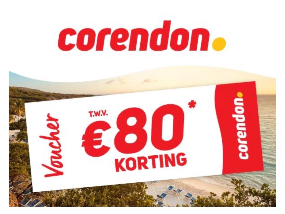Corendon kortingsvoucher, Tickets en Kaartjes, Eén persoon, Kortingsbon, Overige typen
